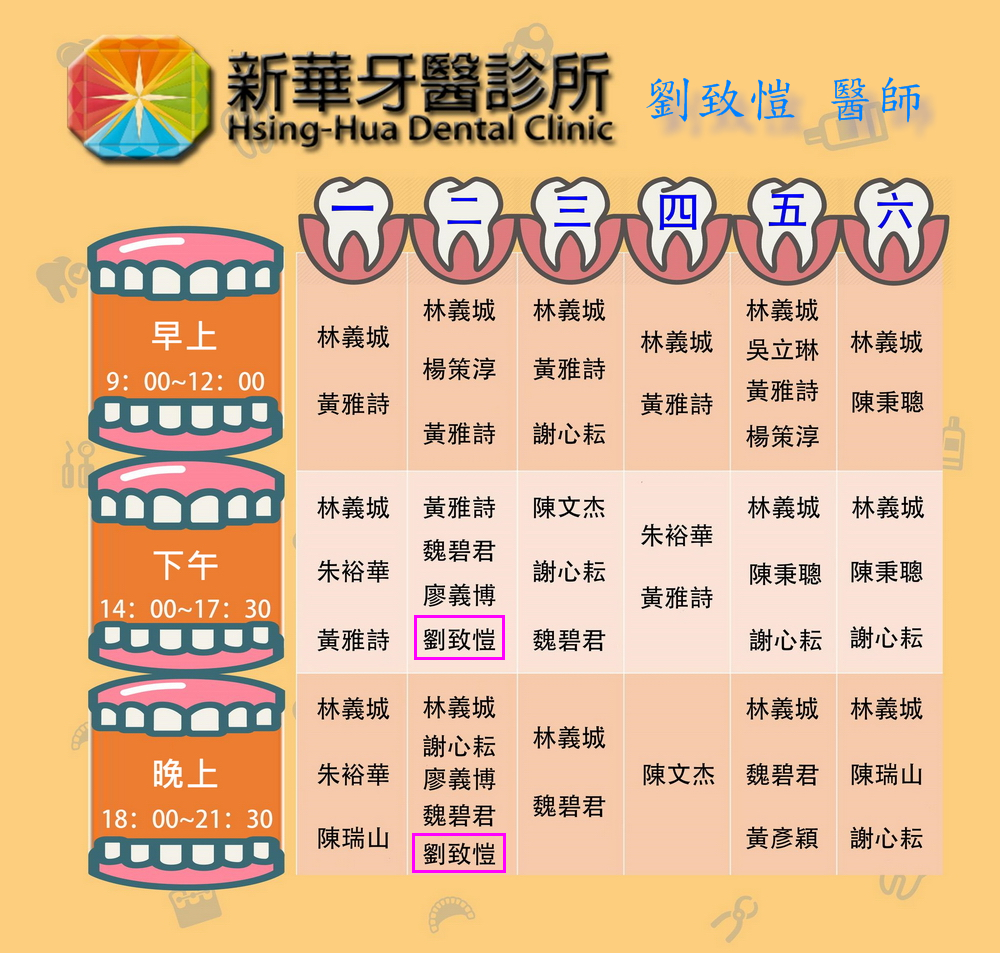 新華牙醫門診表3_劉致愷